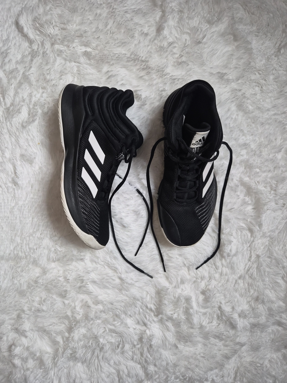 Mens Adidas Pro Spark Basketball Shoes Sneakers Black White Size US 9 Streetwear